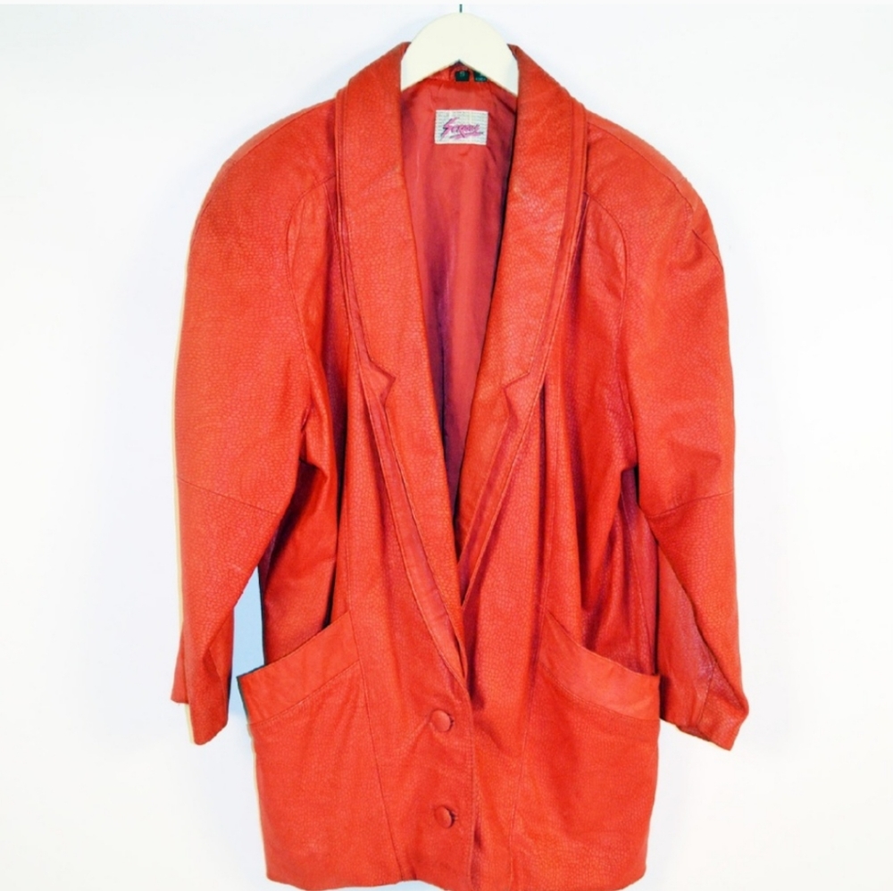 Vintage Red Women's Blazer Jacket - Picture 5 of 8